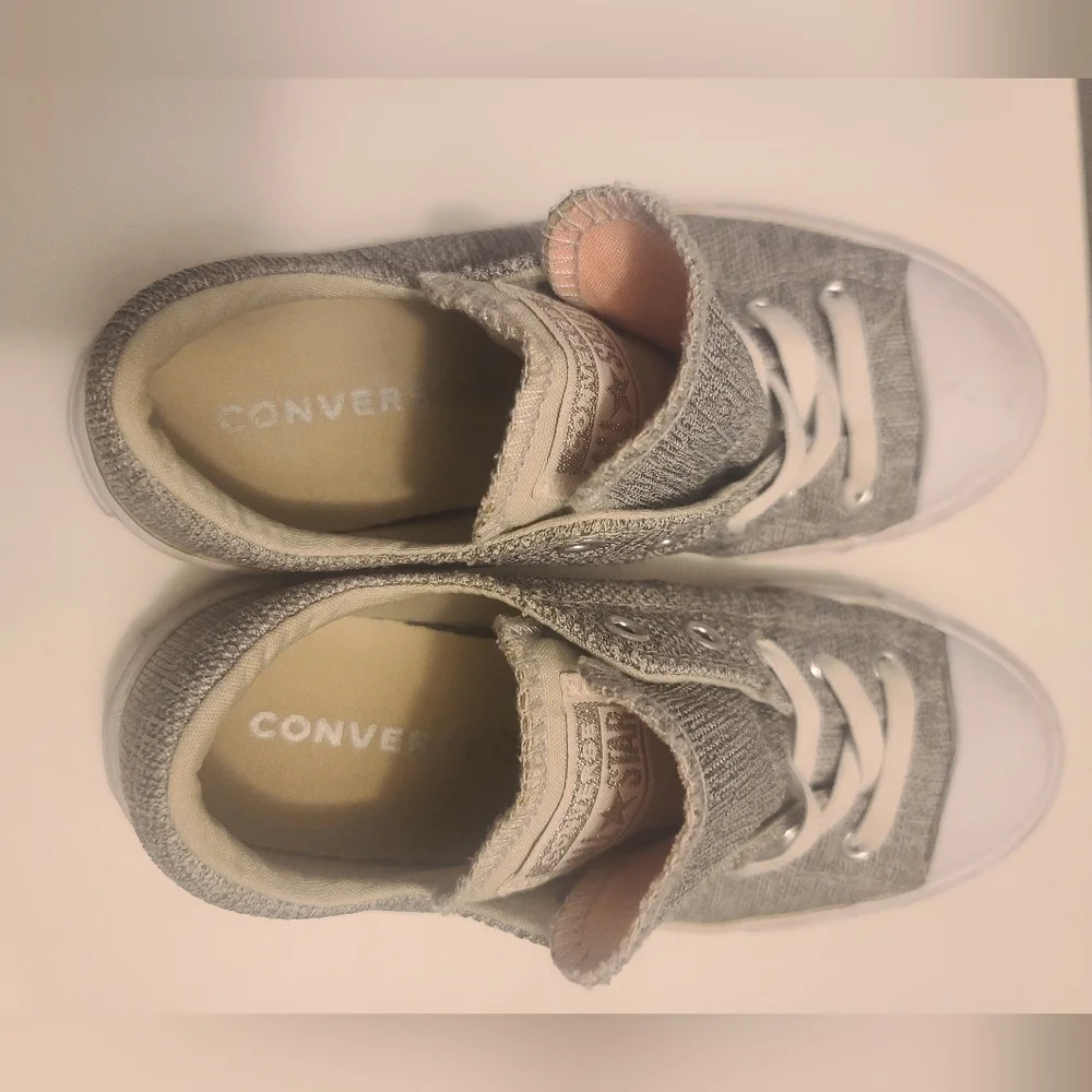 Converse All Star Kids Gray Canvas Slip On Sneakers